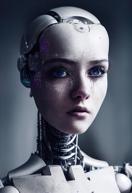 Portrait of a futuristic female robot. an artistic abstract\
fantasy. concept of a modern robot.