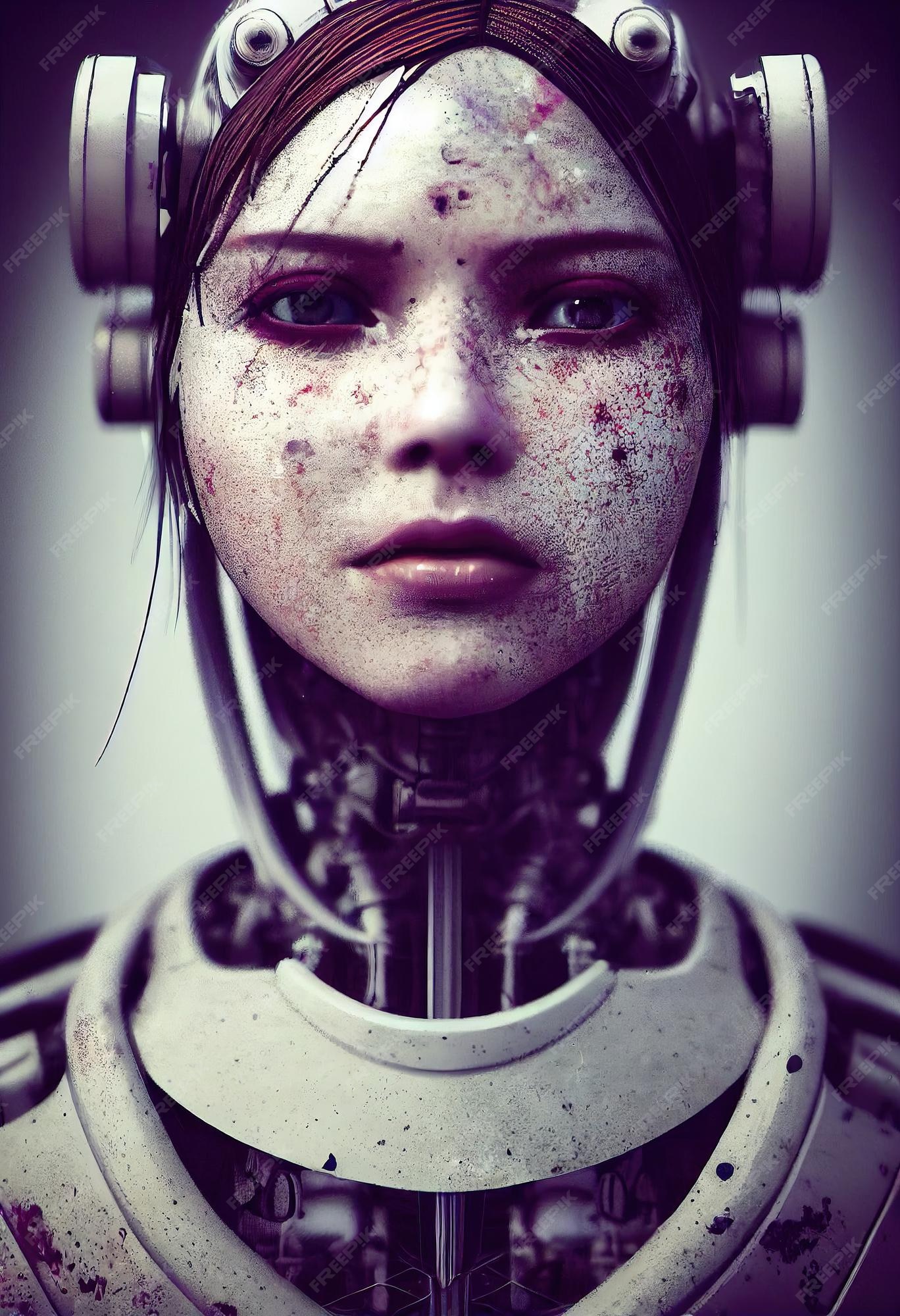 Premium Photo | Portrait of a futuristic robot an artistic abstract ...