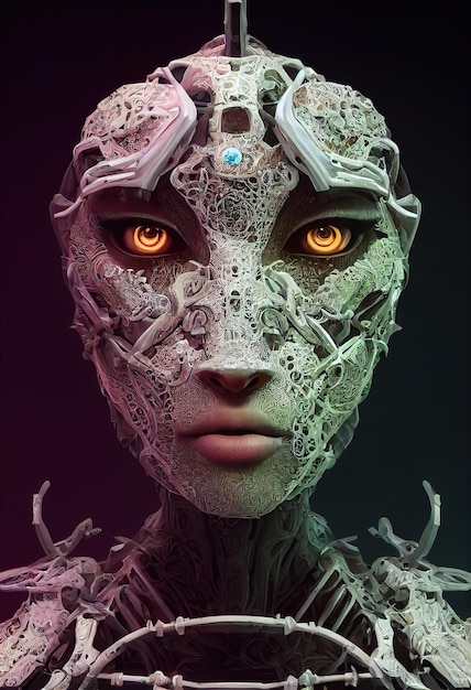 Portrait of a futuristic robot generated by artificial intelligence