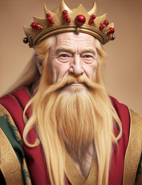 Photo portrait of gaspar elderly king from the hispaniclatin christmas tradition of the three wise men