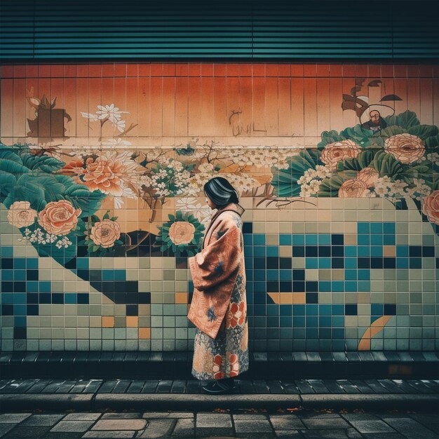 Photo a portrait of a geisha ninja assassin holding