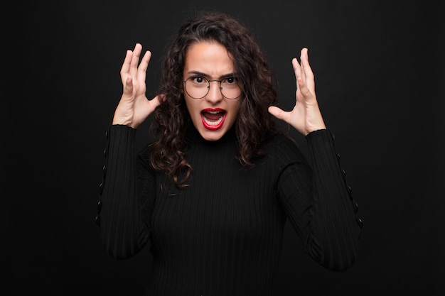 portrait of a girl on black background