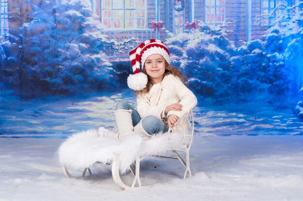 Portrait of a girl celebrating christmas