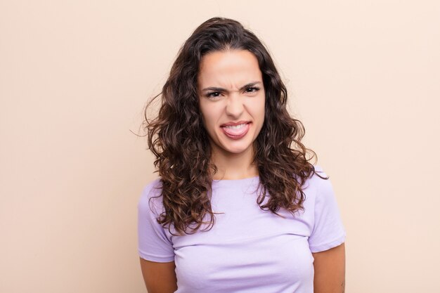 portrait of a girl on a cream background