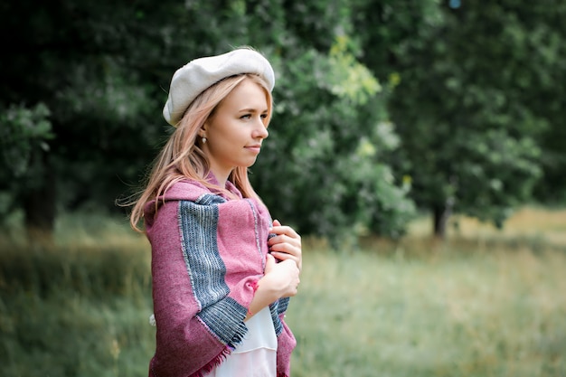 Portrait of a girl in the forest