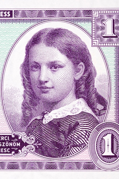 Portrait of a girl from money