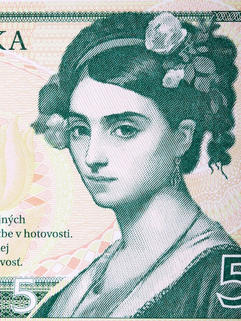 Photo portrait of a girl from money