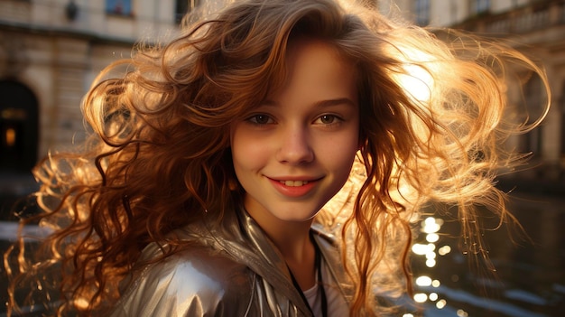 Portrait Girl Golden Hour On Vltava HD Background Wallpaper Desktop Wallpaper