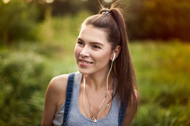 Portrait of a girl in headphones