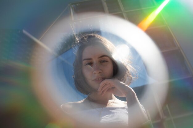 Portrait of a girl looking down