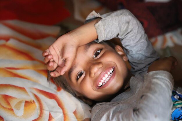 Photo portrait of a girl smiling