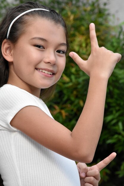 Photo portrait of a girl smiling