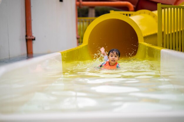 Portrait of girl swimming in pool