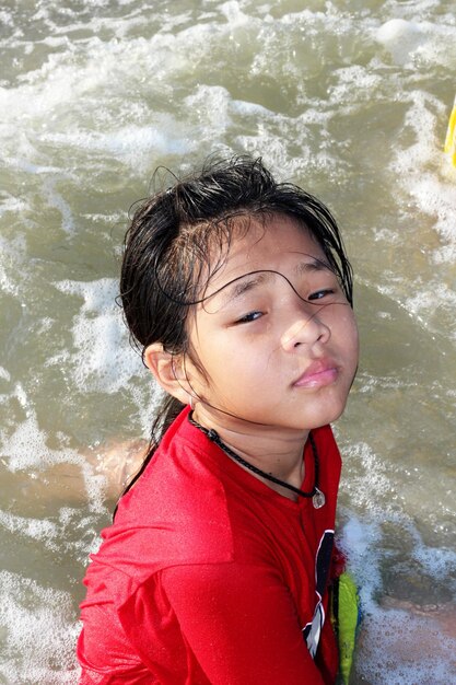 Portrait of girl in water