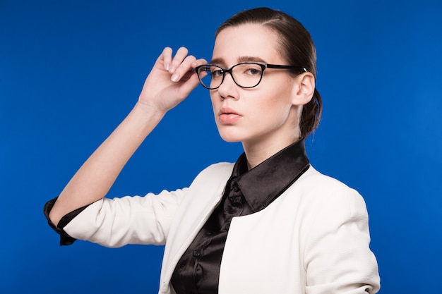 Portrait of a girl with glasses