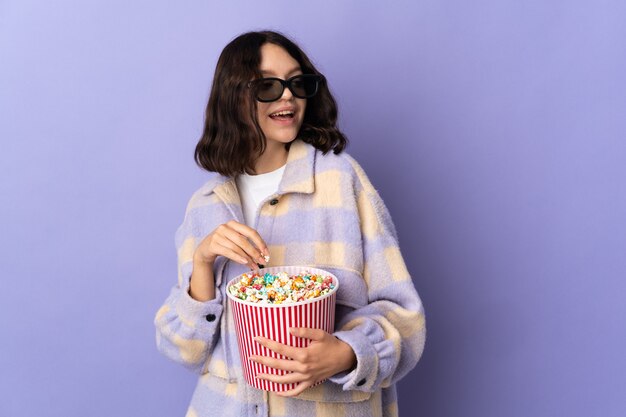 portrait girl with popcorn