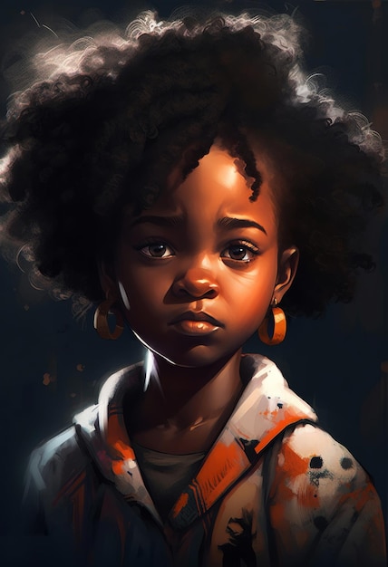 A portrait of a girl with a shirt that says'black girl '