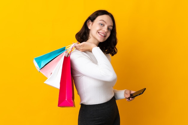 portrait girl with shopping bags