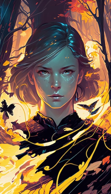 A portrait of a girl with the words " the witcher " on the cover.