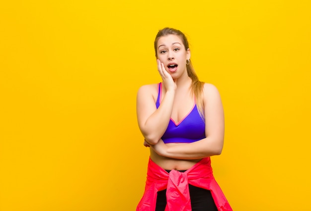 portrait of a girl on a yellow background