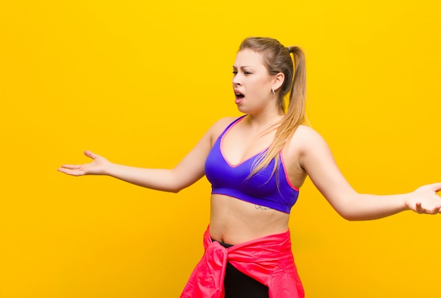 portrait of a girl on a yellow background