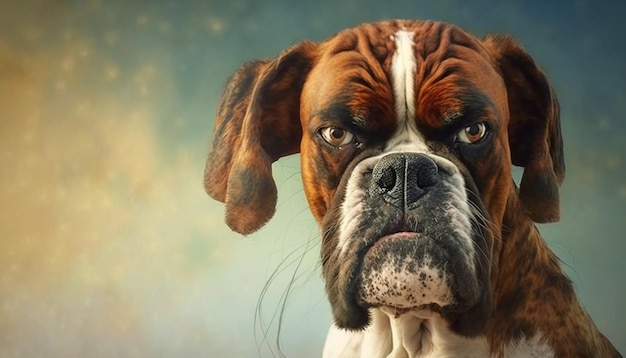 portrait of a gloomy dog looking with severity Generative AI illustrator