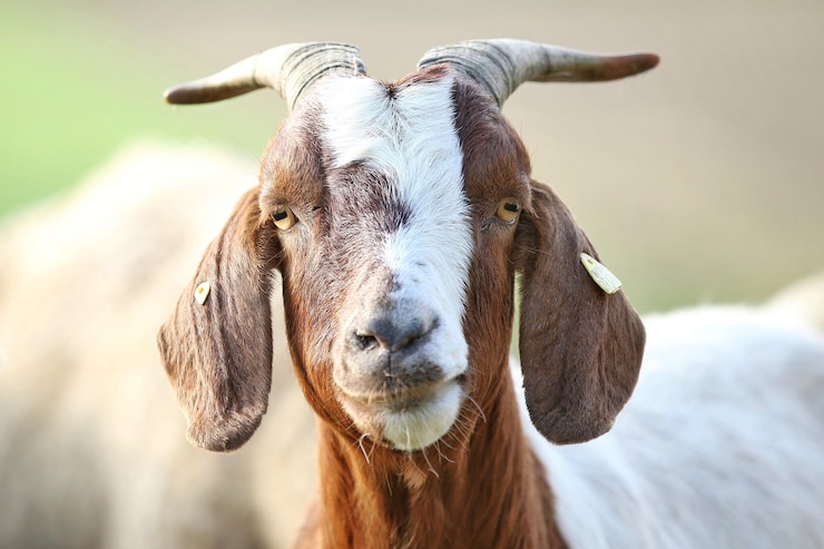 Photo portrait of goat standing outdoors