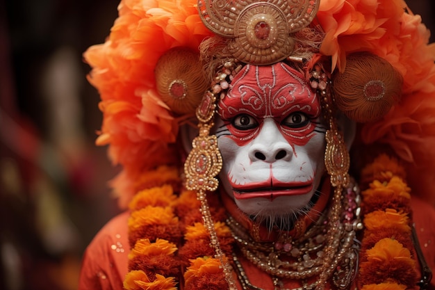 Portrait of god Hanuman Jayanti on the festival