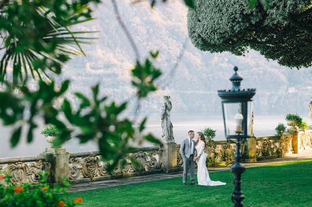 portrait of Gorgeous wedding couple in Italy