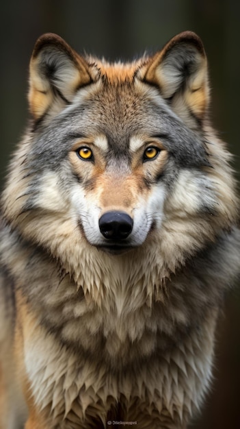 Portrait of a Gray Wolf