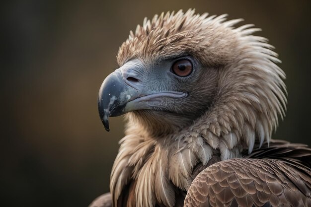 Photo portrait of a griffon vulture a bird of prey