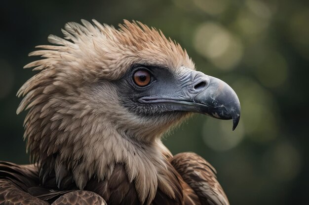 Photo portrait of a griffon vulture a bird of prey