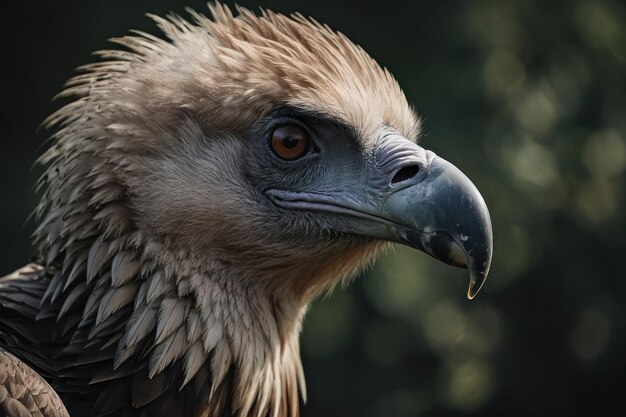 Photo portrait of a griffon vulture a bird of prey