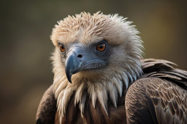 Photo portrait of a griffon vulture a bird of prey