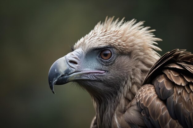 Photo portrait of a griffon vulture a bird of prey