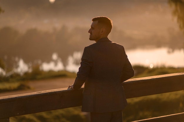 Portrait of the groom on his wedding day