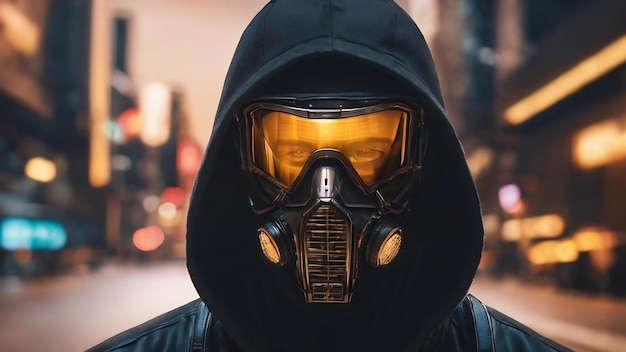 Portrait of hacker with mask