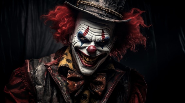 Foto ritratto del clown di halloween