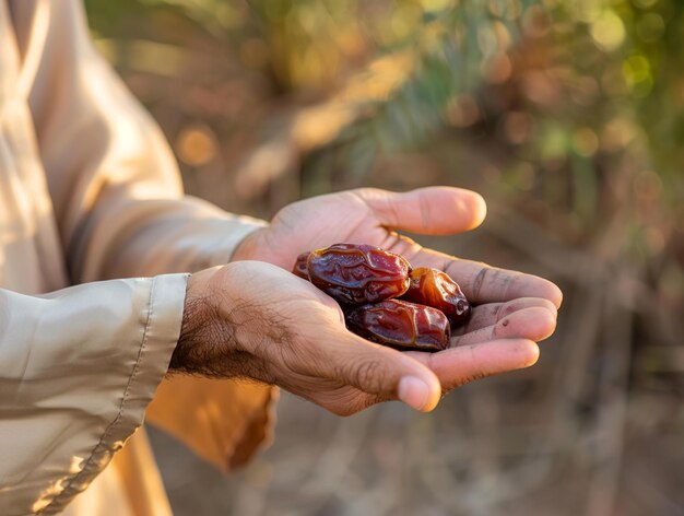 Portrait of A Hand Picking Date For Ifar Dactiles