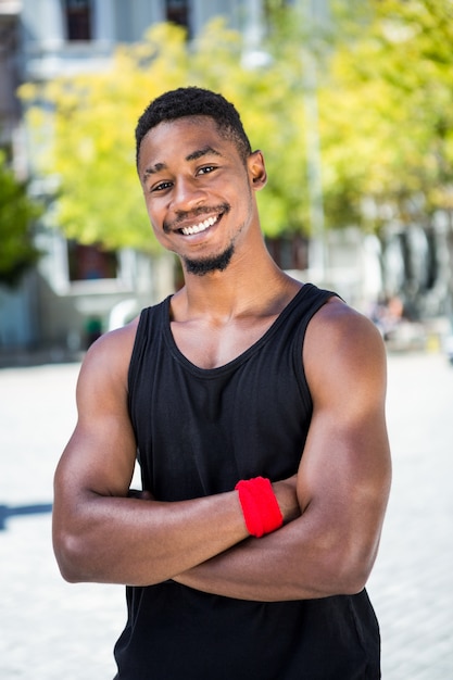 Photo portrait of an handsome athlete