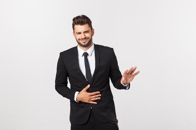 portrait of handsome bearded businessman in suit.