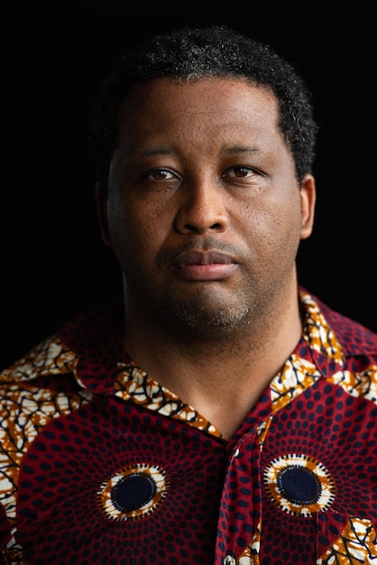 Portrait of handsome black man looking at camera