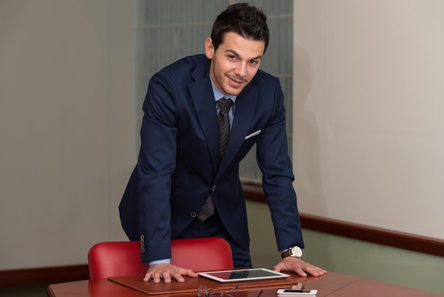 Portrait of a handsome casual businessman smiling