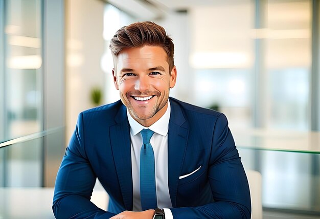 Photo portrait of a handsome ceo smiling