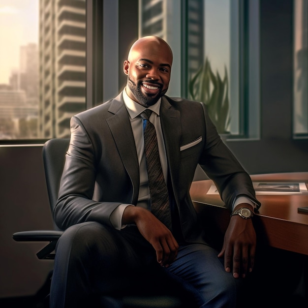 Portrait of a handsome confident businessman wearing suit standing isolated