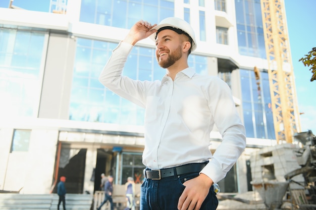 Portrait of an handsome engineer at work