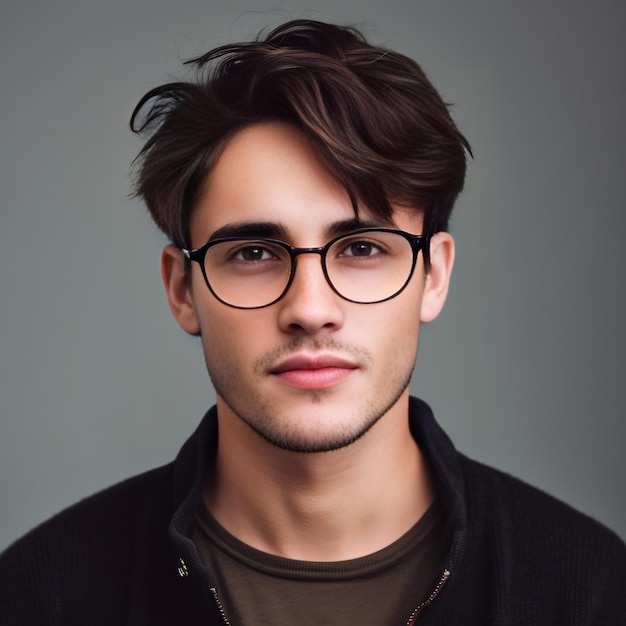 Premium AI Image | Portrait of a handsome guy in glasses Image ...