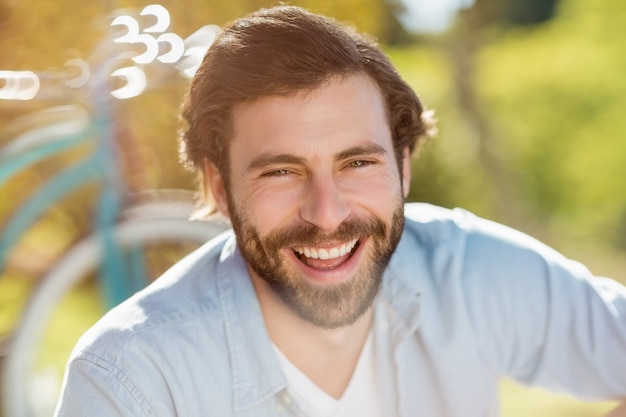 Portrait of handsome man smiling at camera