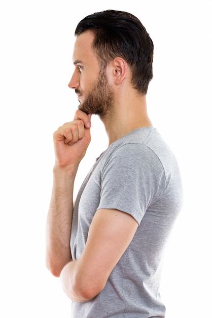 Portrait Of Handsome Man on white