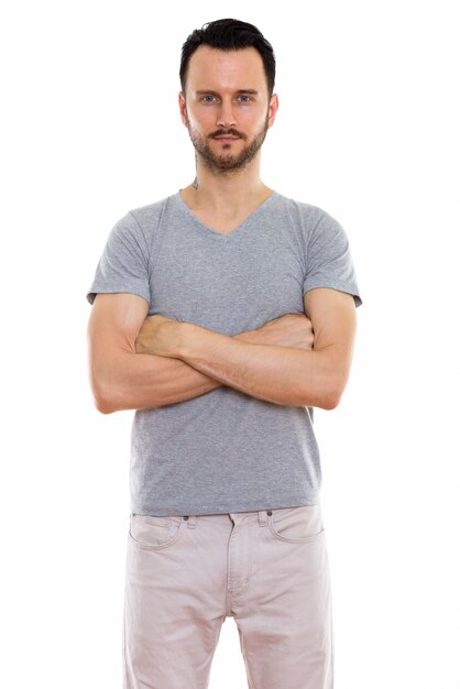 Portrait Of Handsome Man on white